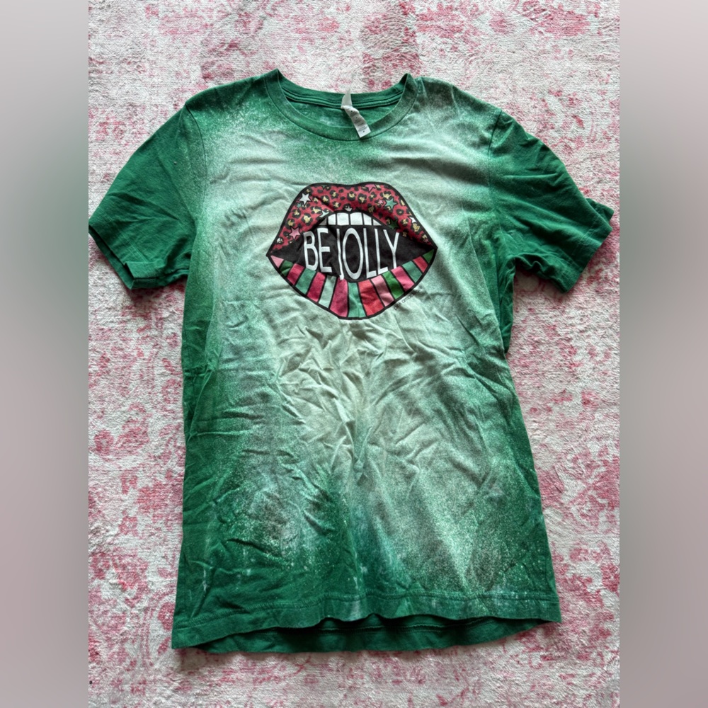 adidas Green Graphic 'Be Jolly' Short Sleeve Tee